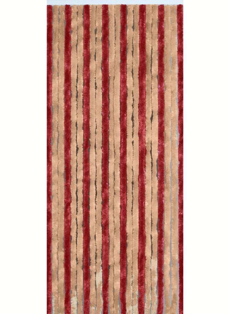 Rideau de porte chenille - Vanille / Griotte - Florence