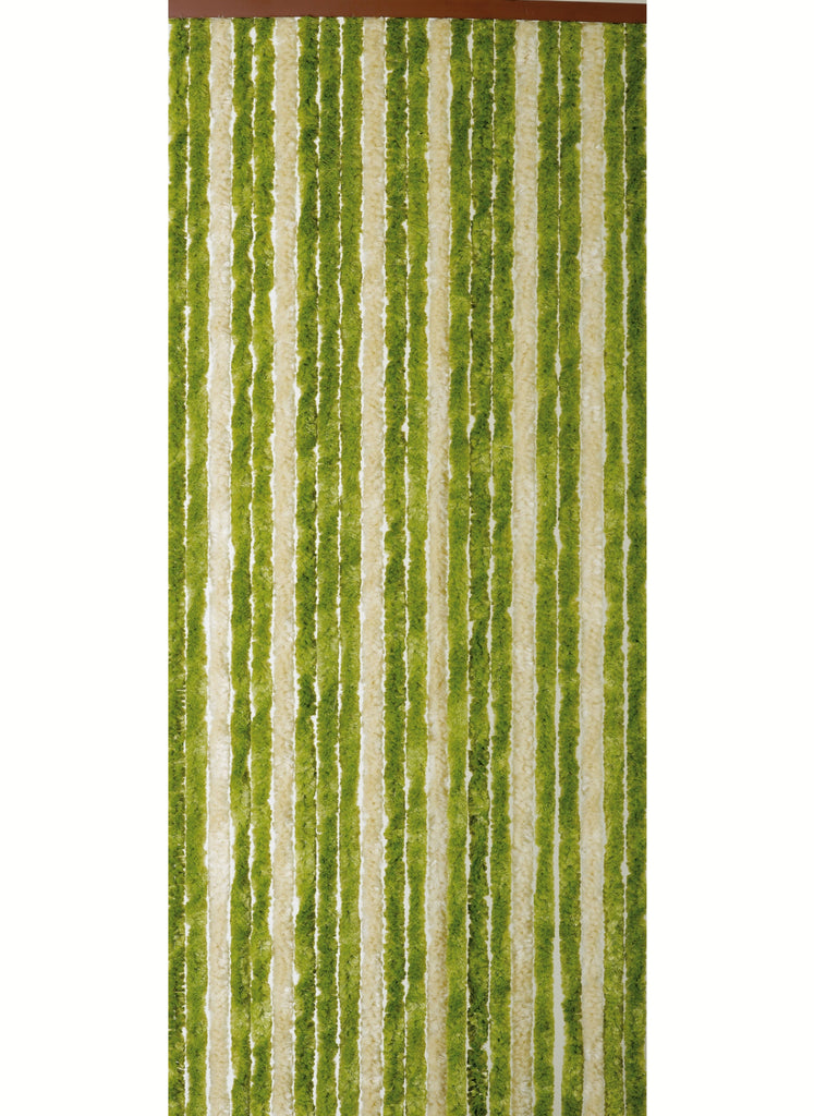 Rideau de porte chenille - Beige / Vert - Florence