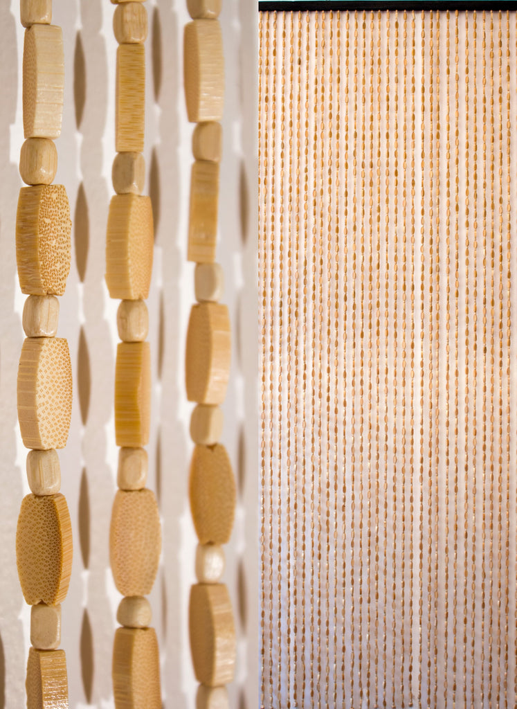 Rideau de porte en bambou et perles de bois - Sumatra