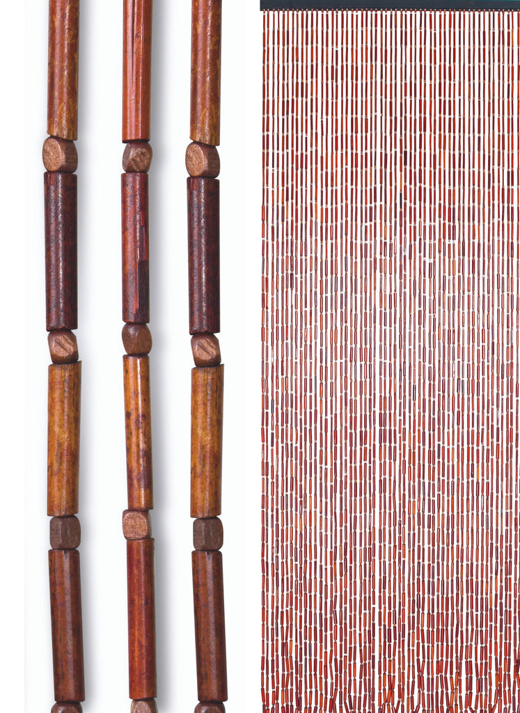 Rideau de porte en bâtonnets de bambou et perles de bois - Bambou
