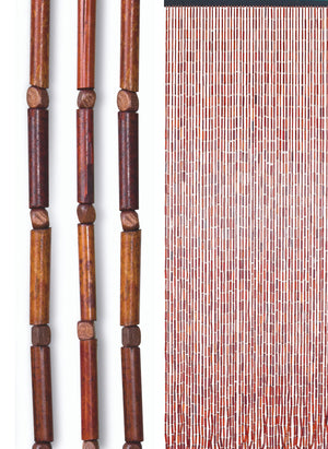 Rideau de porte en bâtonnets de bambou et perles de bois - Bambou