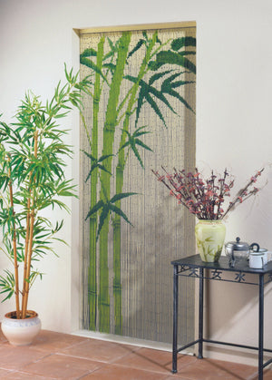 Ambiance Rideau de porte en bâtonnets de bambou peints à la main - Bambou