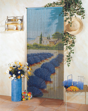 Ambiance Rideau de porte en bâtonnets de bambou peints à la main - Lavandin