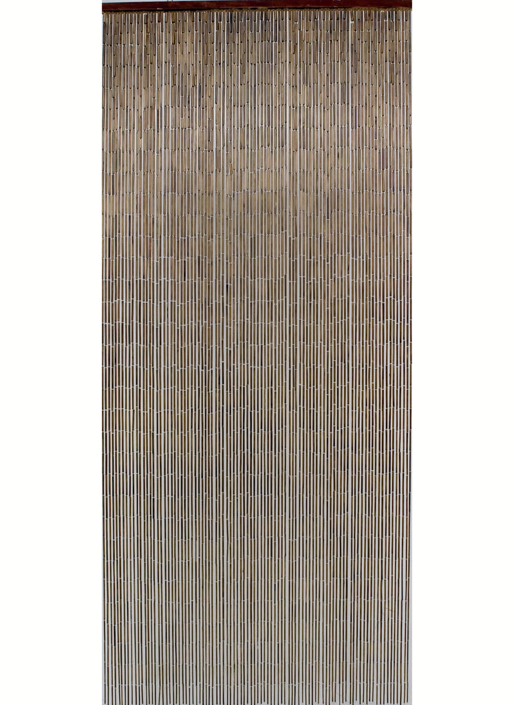 Rideau de porte en bâtonnets de bambou vernis - Acajou