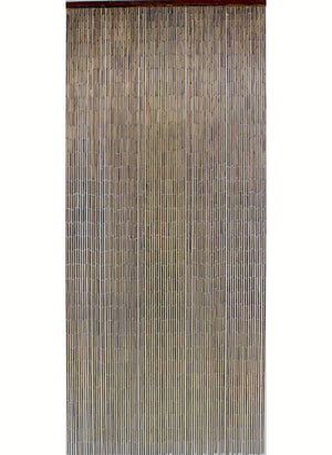 Rideau de porte en bâtonnets de bambou vernis - Acajou