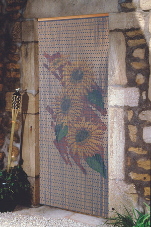 Ambiance Rideau de porte en bâtonnets plastiques - BBP Tournesol