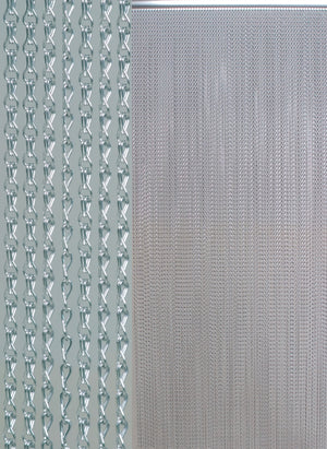 Rideau de porte en chaînettes aluminium - Kriska Argent