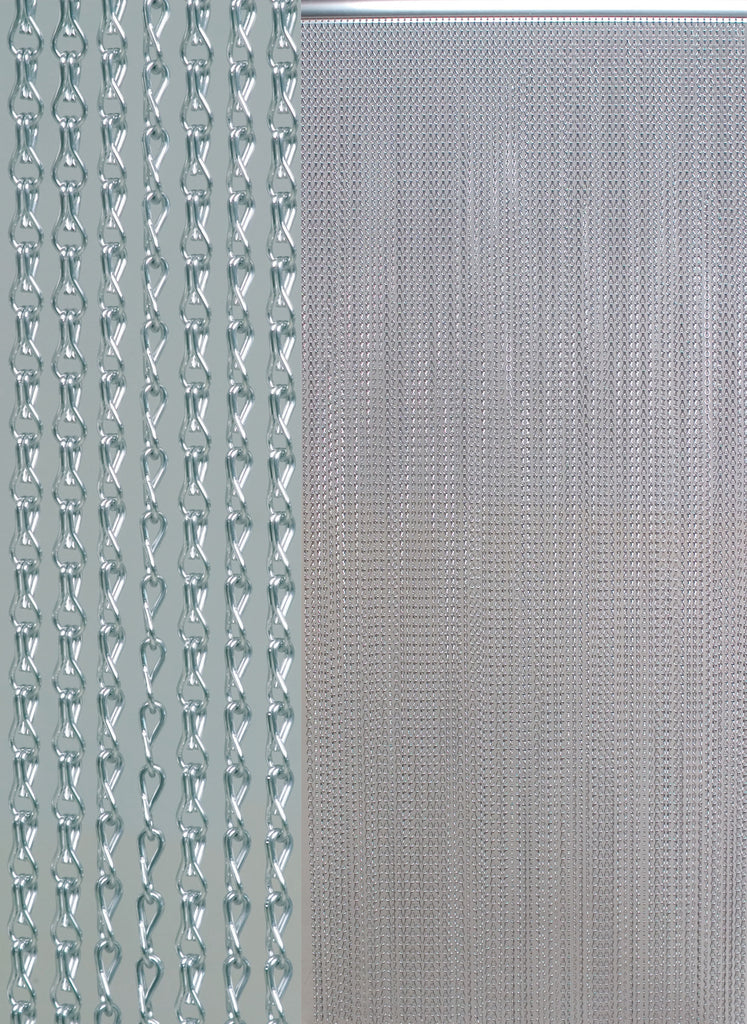 Rideau de porte en chaînettes aluminium - Kriska Argent