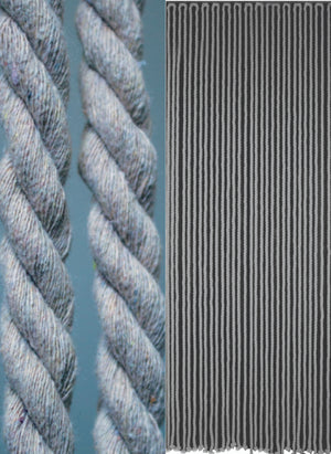 Rideau de porte en corde de coton tressée - CORDAGE - GRIS