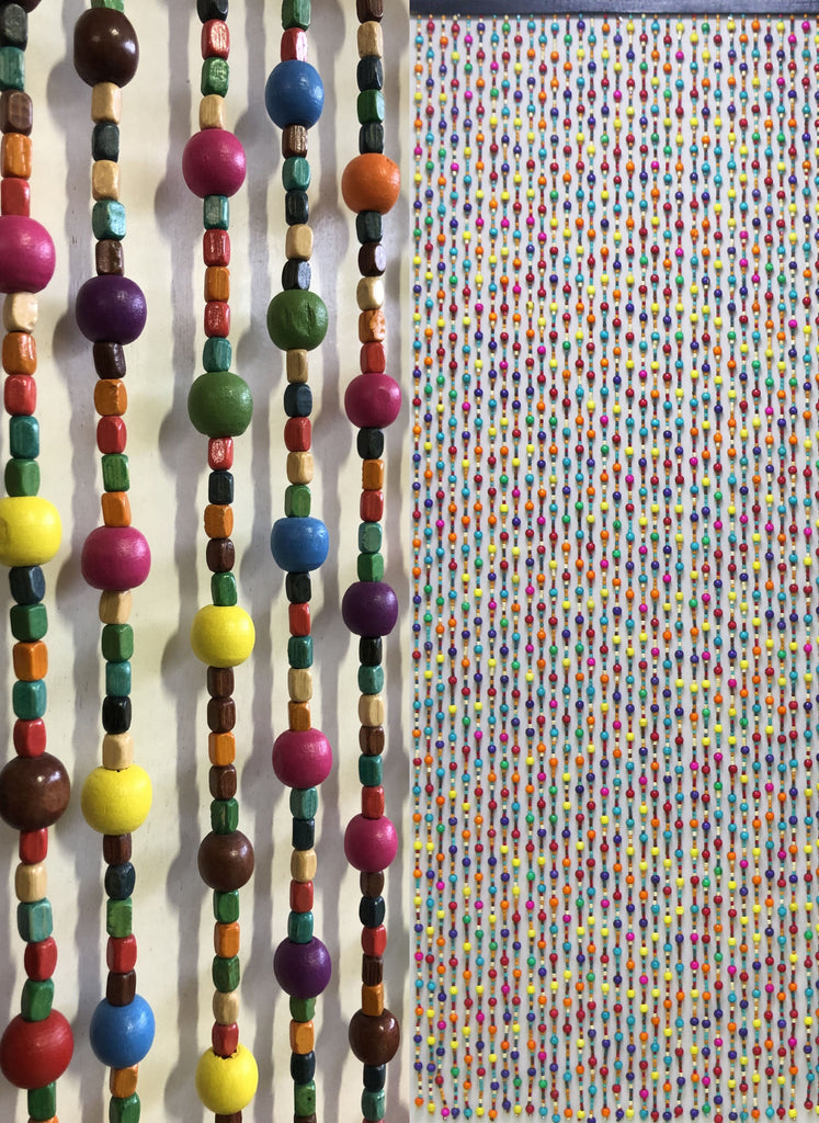 Rideau de porte en perles de bois multicolore Bubble Gum