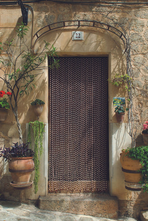 Ambiance Rideau de porte en perles et olivettes de bois - E 531