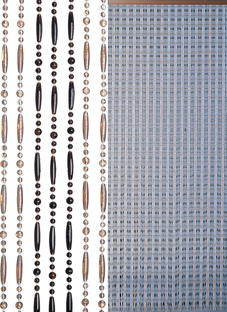 Rideau de porte en perles plastique - Ambre et Miel translucide - Mireille