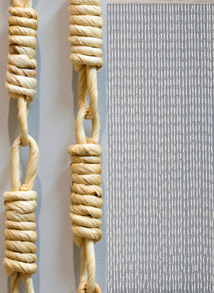 Rideau de porte en torsades de maïs naturelle unies - Naturel