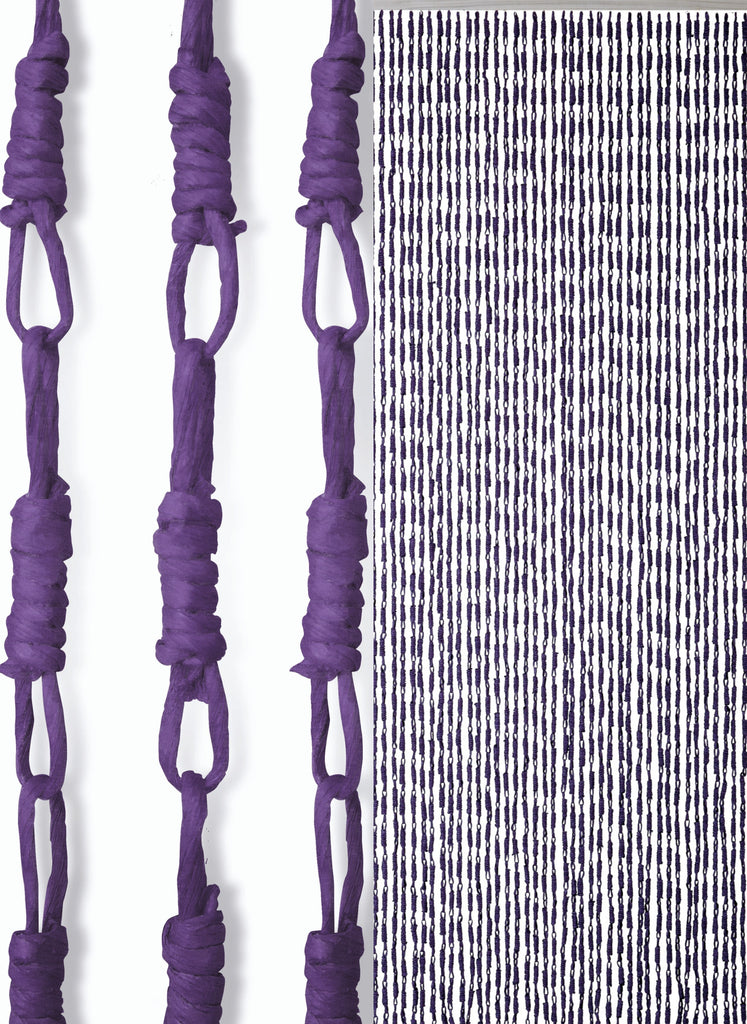 Rideau de porte en torsades de papier - Papyrus - AUBERGINE