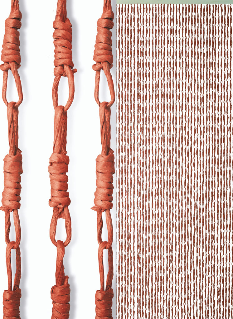 Rideau de porte en torsades de papier - Papyrus - TERRACOTTA