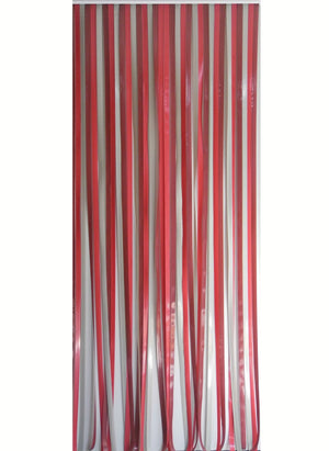 Rideau de porte lanières - Bordeaux / Gris - Antilles