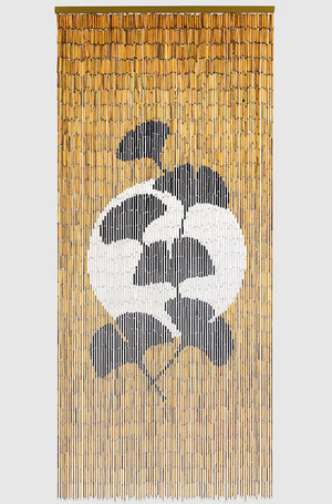 Rideau de porte en bâtonnets de bambou peints à la main - Ginkgo