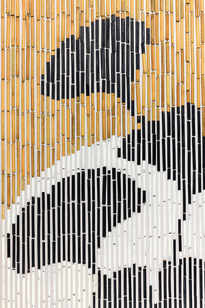 Rideau de porte en bâtonnets de bambou peints à la main - Ginkgo