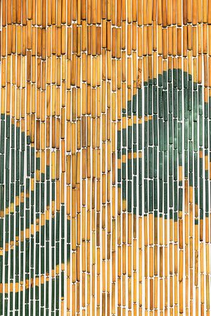 Rideau de porte en bâtonnets de bambou peints à la main - Palme