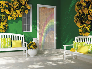 Rideau de porte en bâtonnets de bambou peints à la main - Rainbow