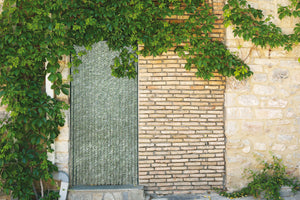 Rideau de porte chenille - Chiné Vert / Gris / Blanc / Bleu - Flash