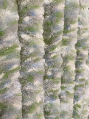 Rideau de porte chenille - Chiné Vert / Gris / Blanc / Bleu - Flash