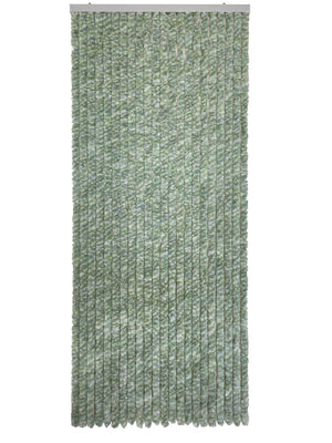 Rideau de porte chenille - Chiné Vert / Gris / Blanc / Bleu - Flash