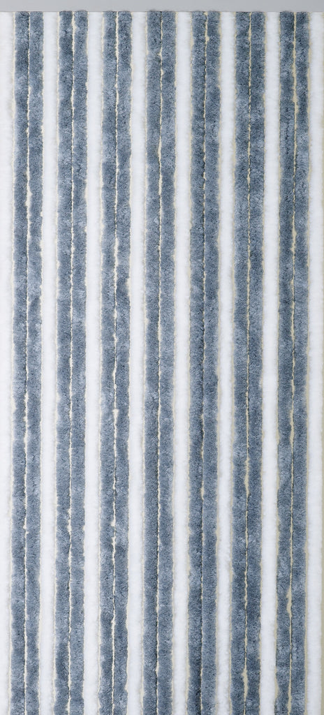 Rideau de porte chenille - Gris / Blanc - Florence