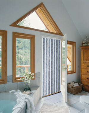 Rideau de porte chenille - Gris / Blanc - Florence