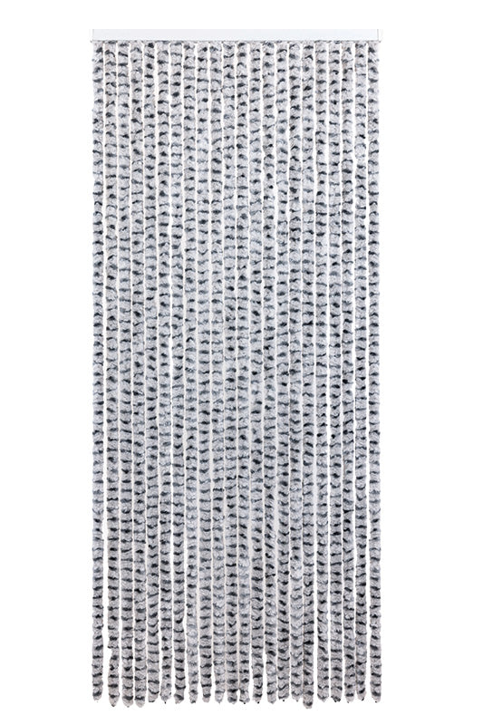 Rideau de porte chenille - Gris et points noirs - Roma