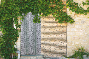 Rideau de porte chenille - Gris et points noirs - Roma