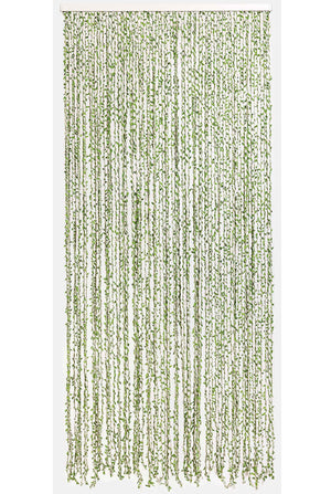 Rideau de porte torsades de polyester et feuillage artificiel - Samana