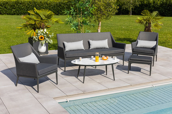 Salon détente en aluminium Anthracite 5 pièces - CABRERA - 6 pers.