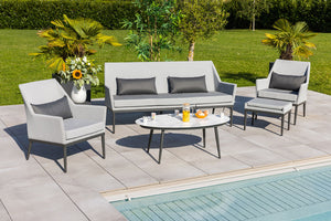 Salon détente en aluminium Perle 5 pièces - CABRERA - 6 pers.