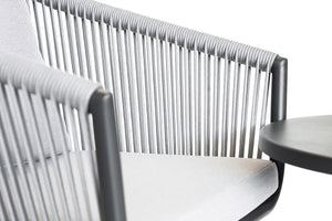 Salon détente en aluminium et corde tressée 3 pièces - AMORGOS - 2 pers.