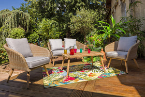 Salon en résine tressée naturel 4 pièces - KOH TAO - 4 pers.