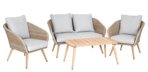 Salon en résine tressée naturel 4 pièces - KOH TAO - 4 pers.
