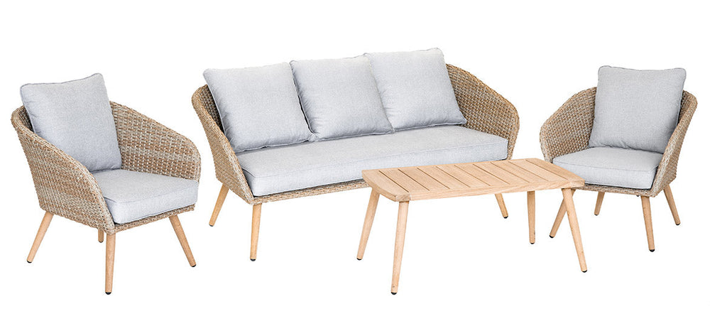 Salon en résine tressée naturel 4 pièces - KOH TAO - 5 pers.