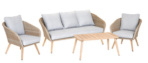 Salon en résine tressée naturel 4 pièces - KOH TAO - 5 pers.