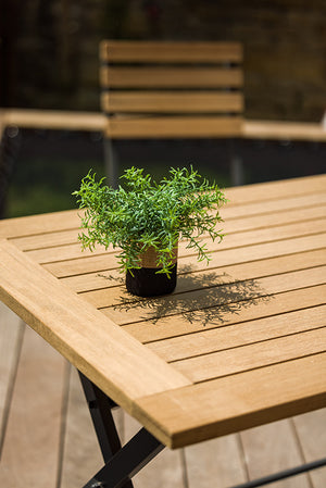 Ensemble repas pliant en teck et aluminium 4 pièces - PORTO RICO - 4 pers