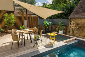 Table basse ronde jaune en aluminium - THASOS