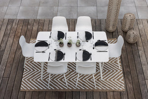 Table de jardin rectangulaire en aluminium blanc - CORFOU