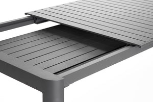 Table de jardin rectangulaire extensible en aluminium gris - 8/12 pers - PALMA