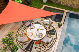 Table de jardin ronde en aluminium blanc - CAPRI