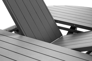 Table de jardin ronde allongeable en aluminium gris - PALMA