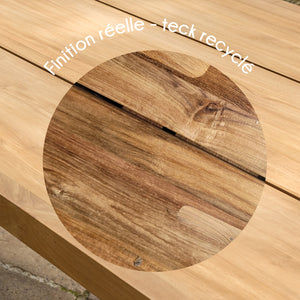 Table de jardin en teck et aluminium - SEYCHELLES