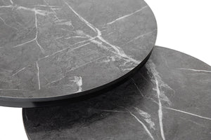 Tables basses gigognes rondes grises en aluminium - CLIPPERTON