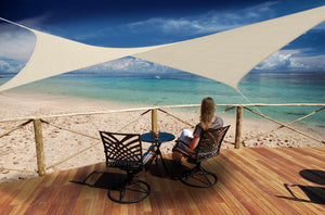 Voile d'ombrage carré tressé - 5m - AUSTRAL - SABLE