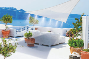 Voile d'ombrage triangulaire + Brumisateur 6 buses - 3.60m - BRUMISATEUR - BLANC